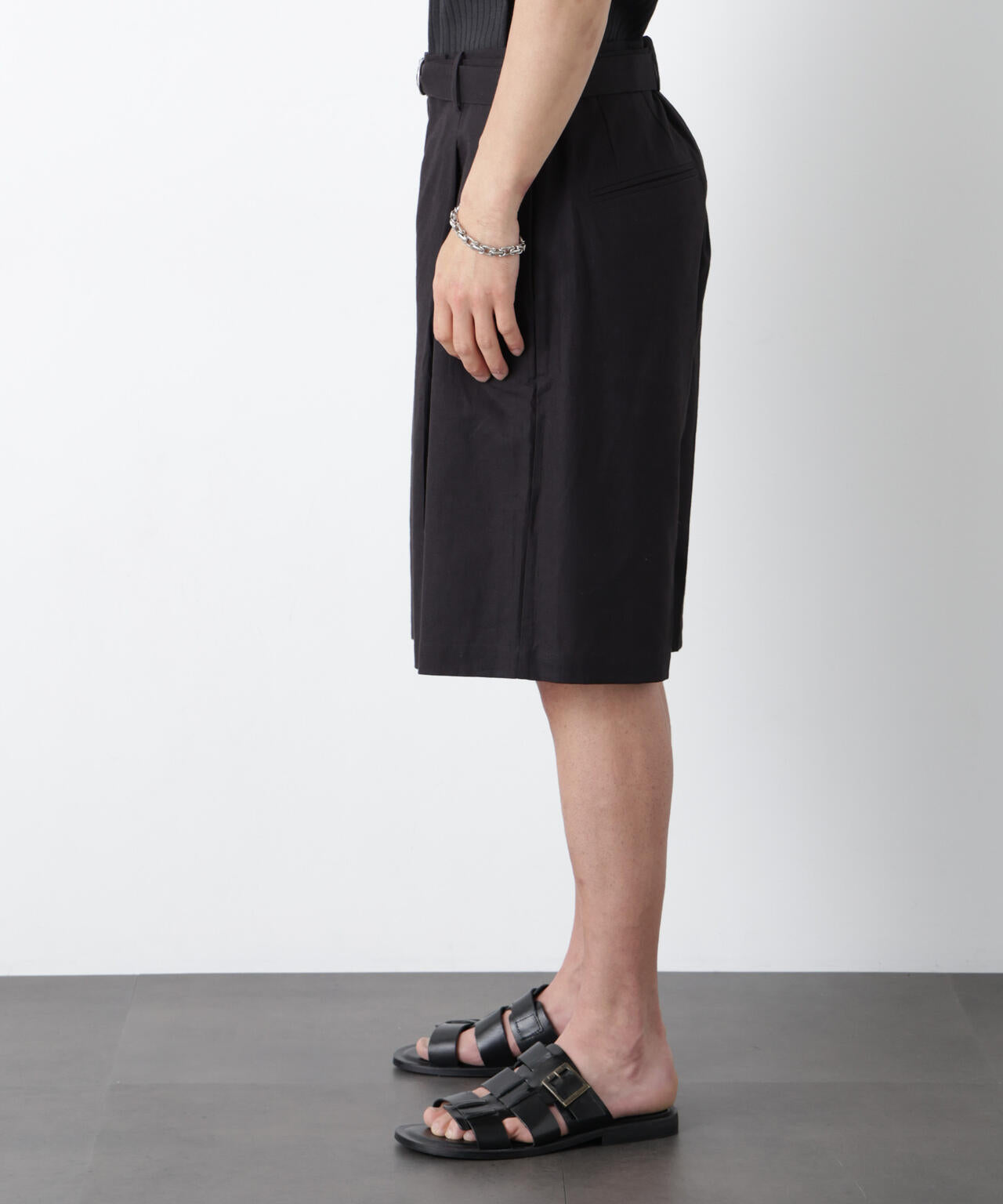 「FRENCH LINEN」 ベルテッドワイドショーツ 6686128201