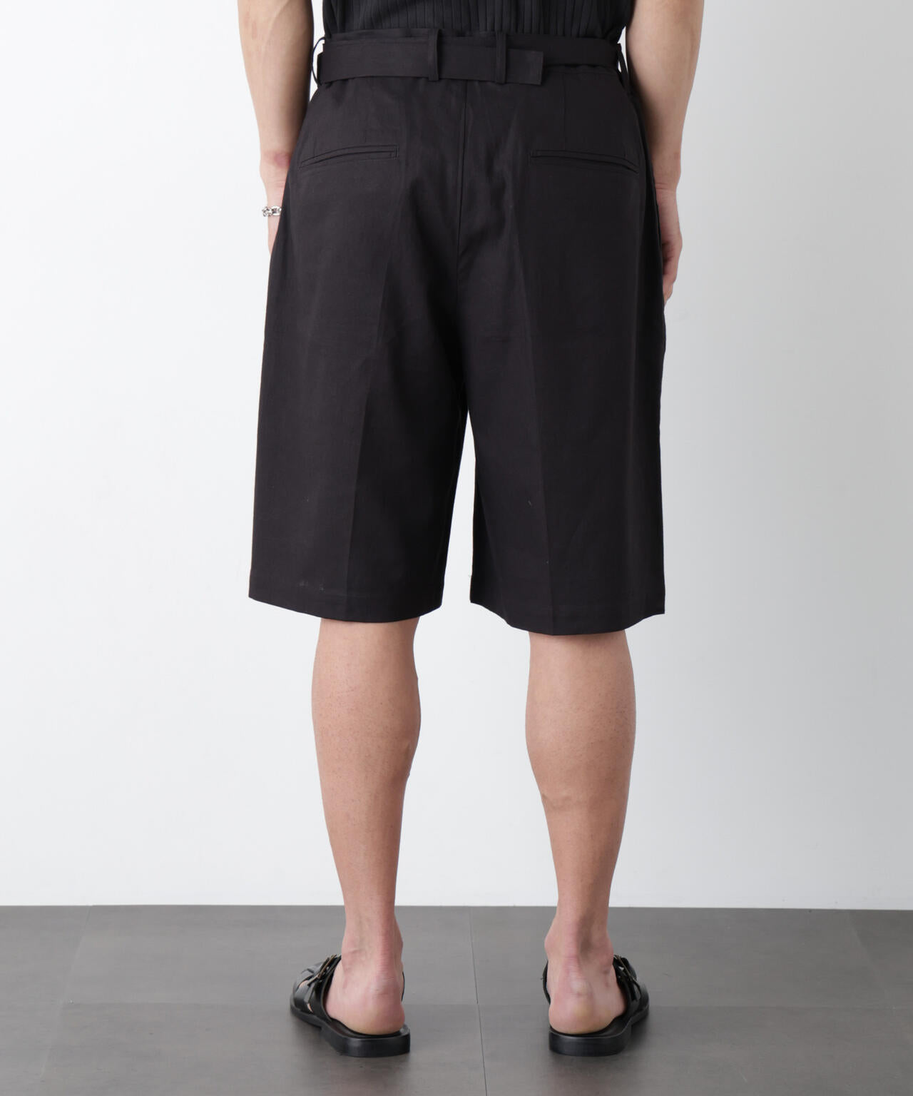 「FRENCH LINEN」 ベルテッドワイドショーツ 6686128201