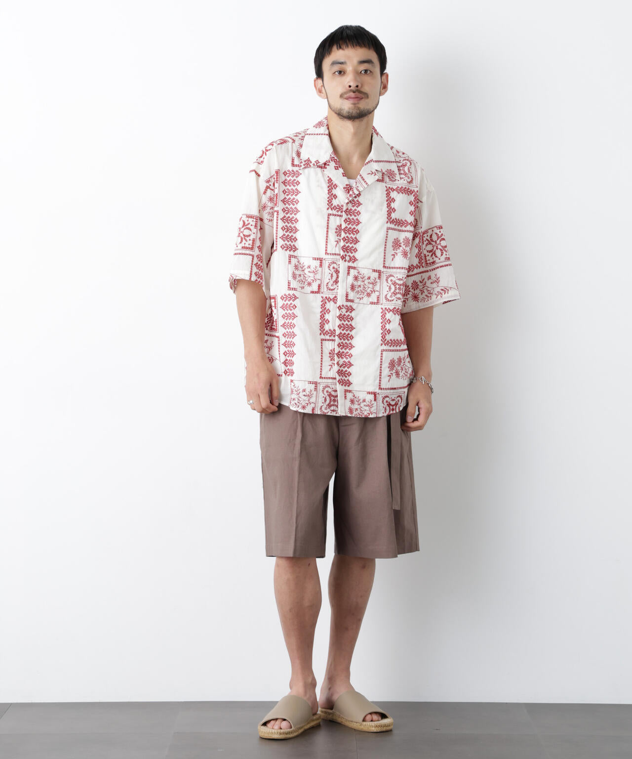 「FRENCH LINEN」 ベルテッドワイドショーツ 6686128201