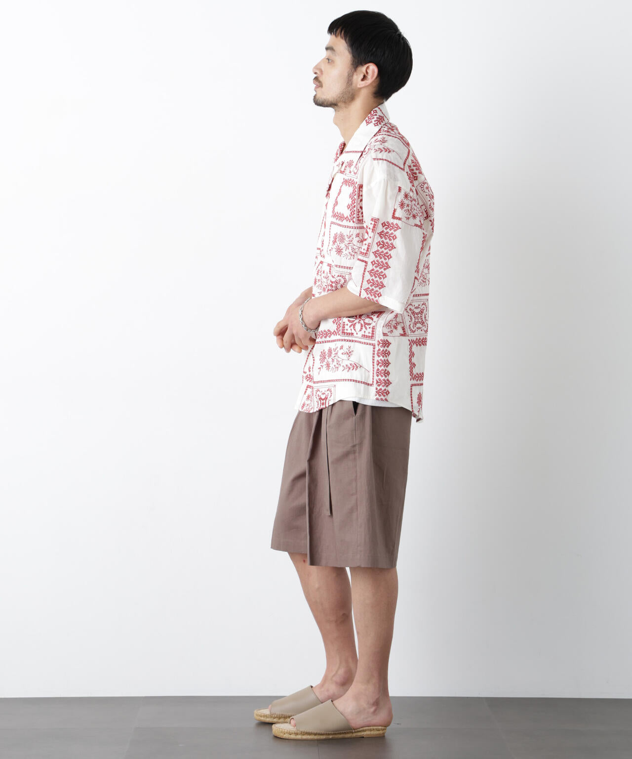 「FRENCH LINEN」 ベルテッドワイドショーツ 6686128201