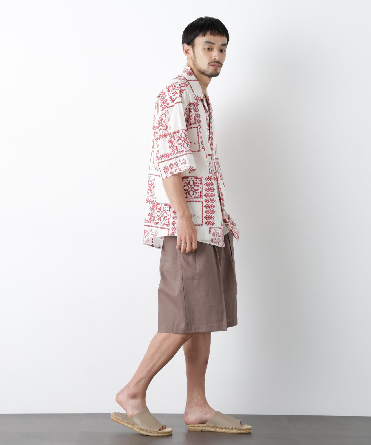 「FRENCH LINEN」 ベルテッドワイドショーツ 6686128201