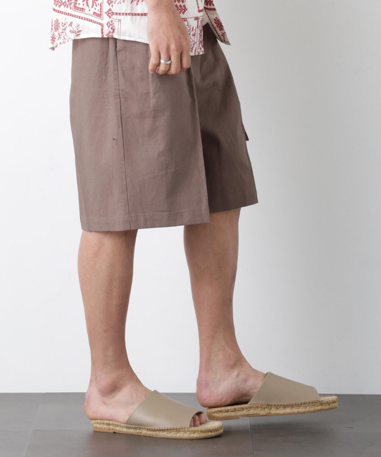 「FRENCH LINEN」 ベルテッドワイドショーツ 6686128201