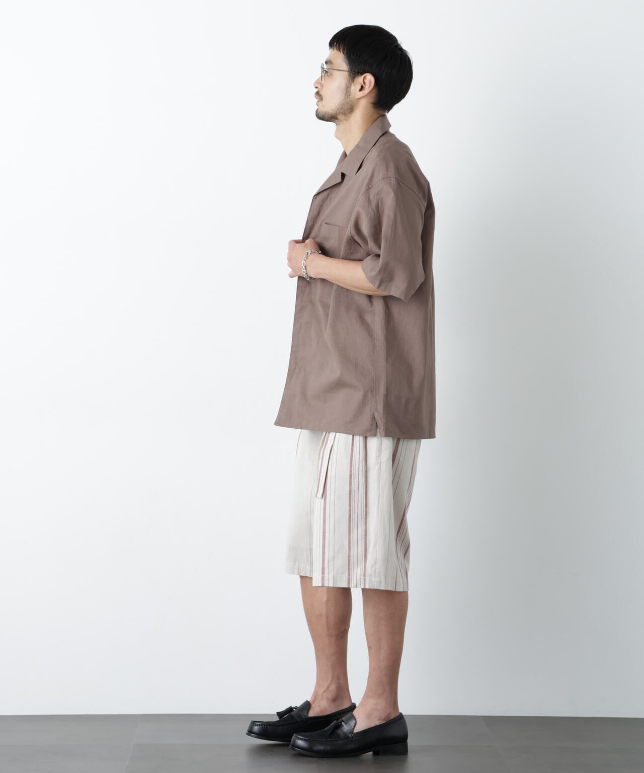 「FRENCH LINEN」 ベルテッドワイドショーツ 6686128201