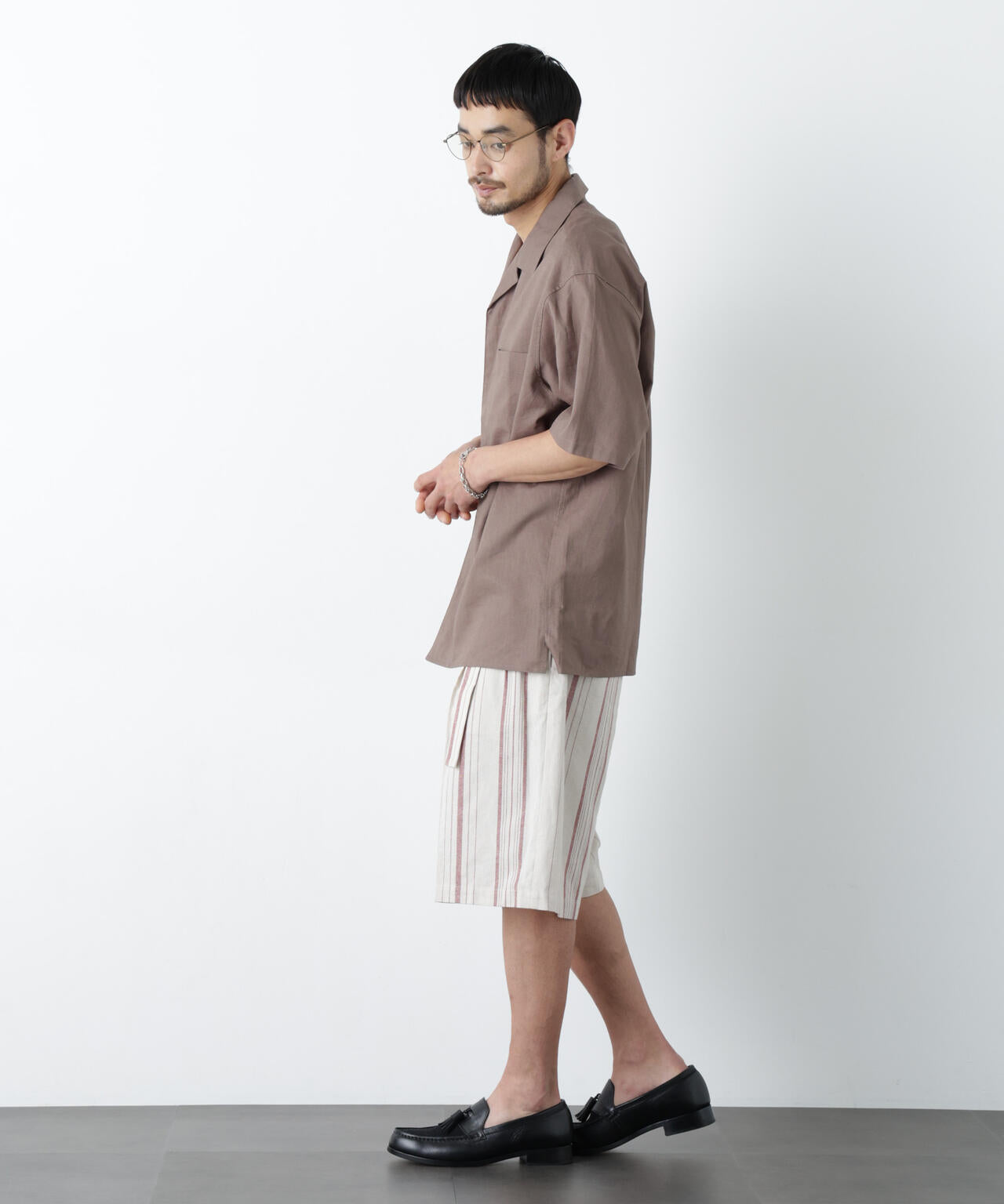 「FRENCH LINEN」 ベルテッドワイドショーツ 6686128201