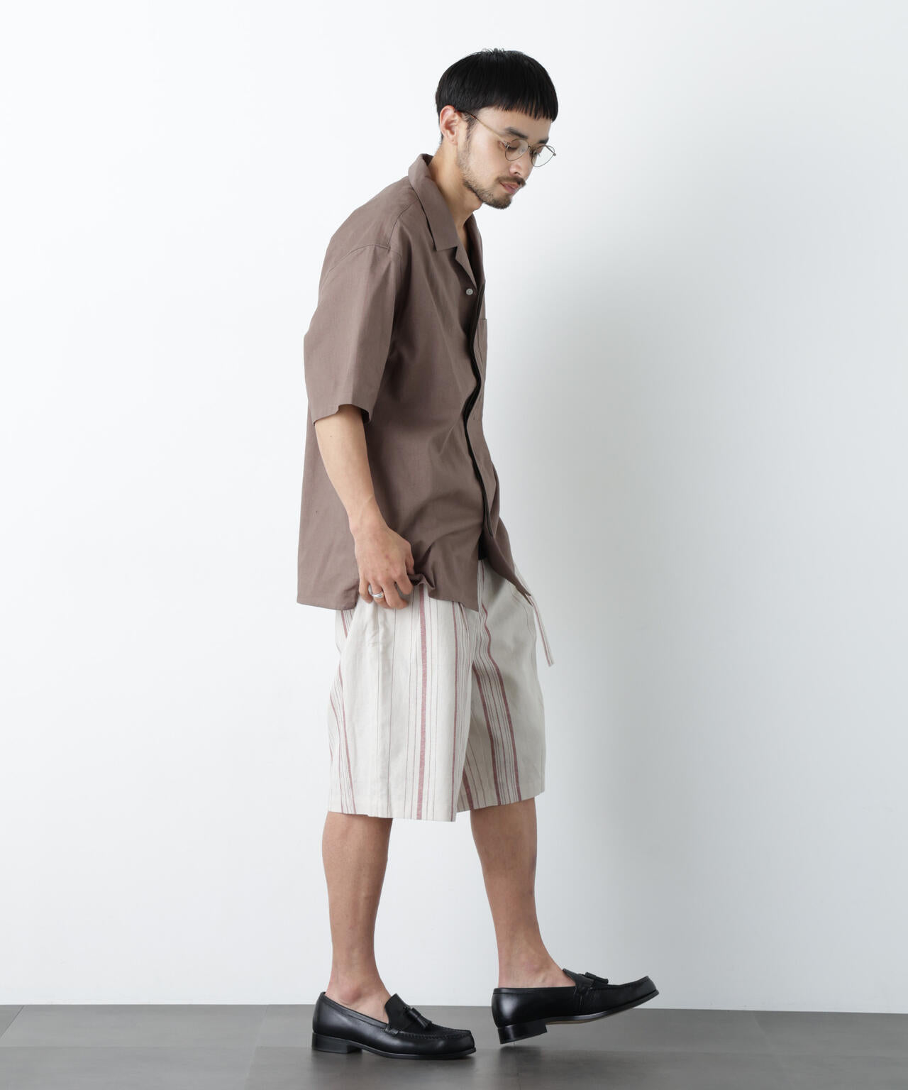 「FRENCH LINEN」 ベルテッドワイドショーツ 6686128201