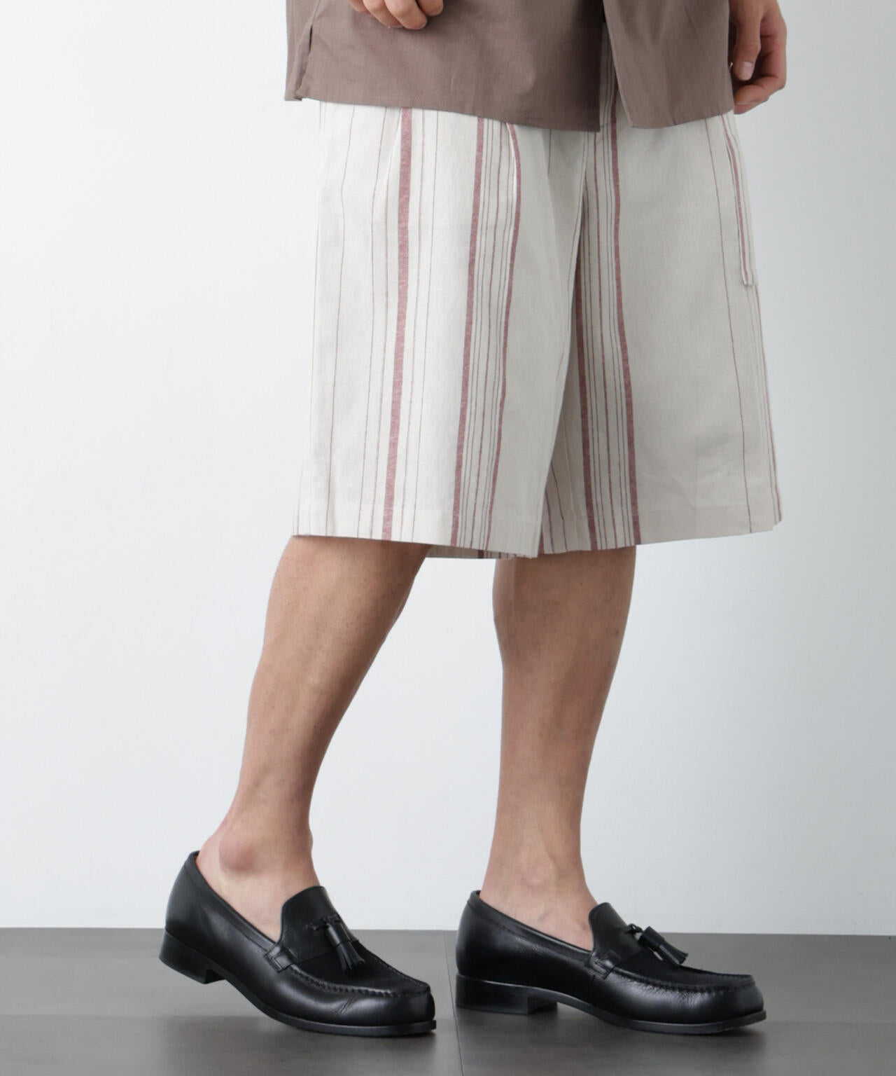 「FRENCH LINEN」 ベルテッドワイドショーツ 6686128201