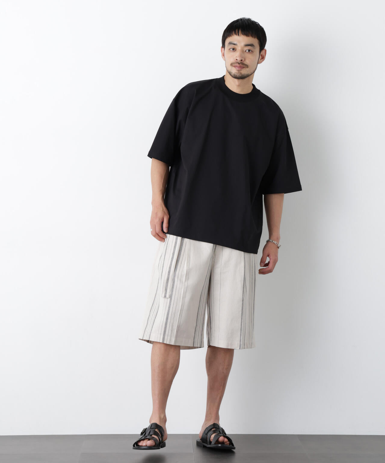 「FRENCH LINEN」 ベルテッドワイドショーツ 6686128201