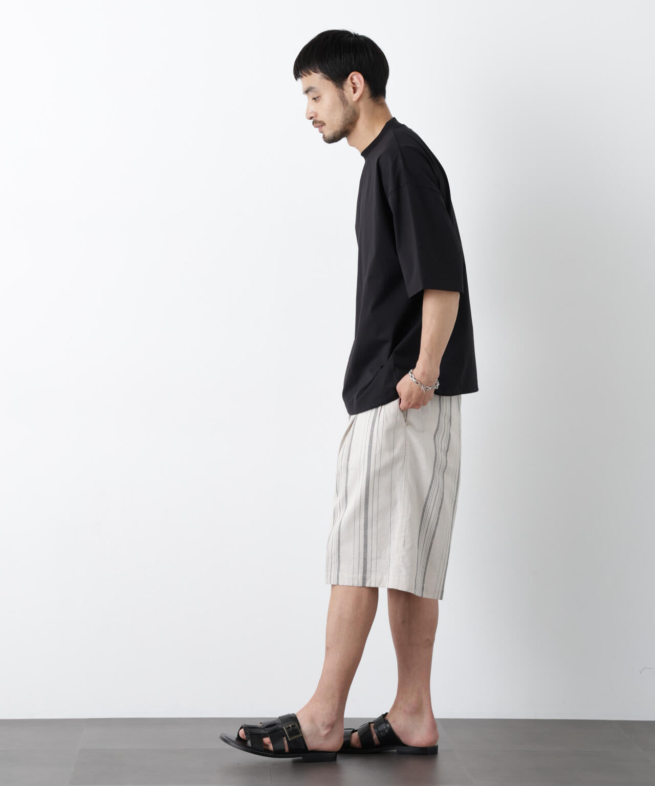 「FRENCH LINEN」 ベルテッドワイドショーツ 6686128201