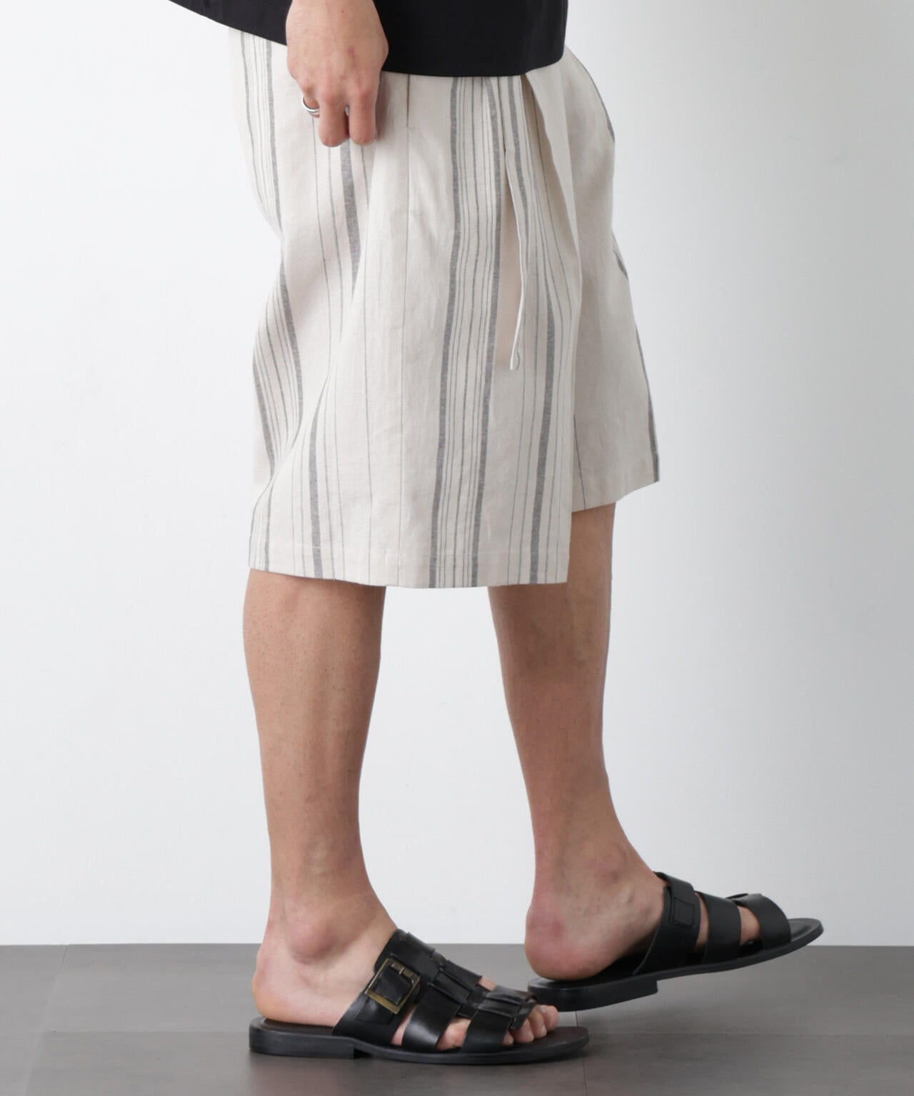 「FRENCH LINEN」 ベルテッドワイドショーツ 6686128201