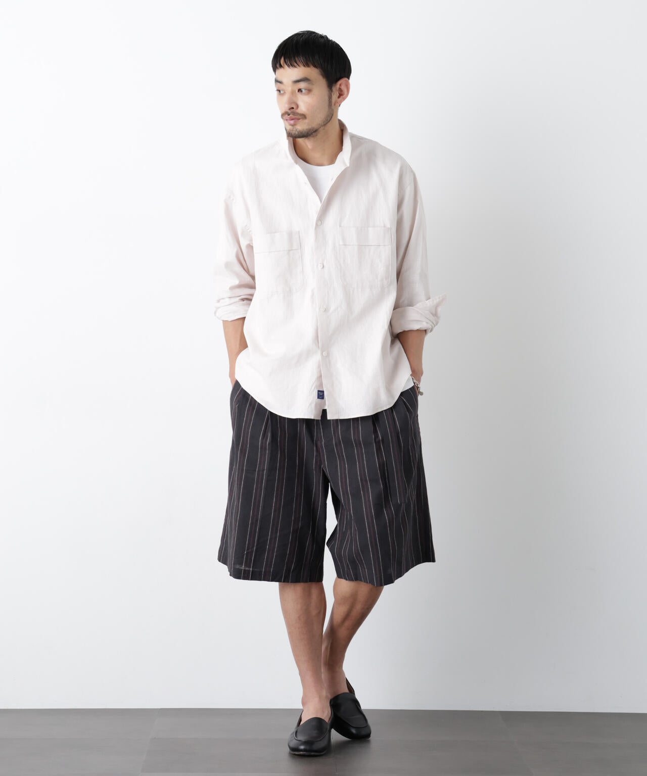 「FRENCH LINEN」 ベルテッドワイドショーツ 6686128201