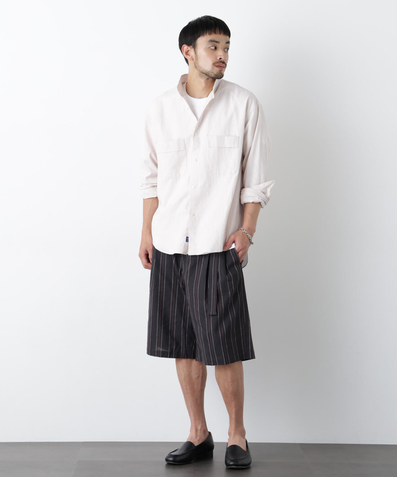 「FRENCH LINEN」 ベルテッドワイドショーツ 6686128201