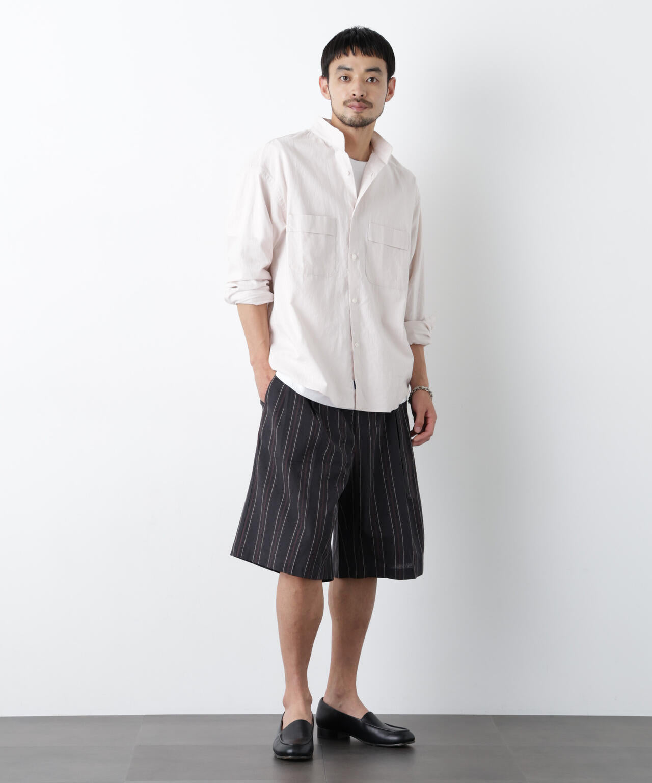 「FRENCH LINEN」 ベルテッドワイドショーツ 6686128201