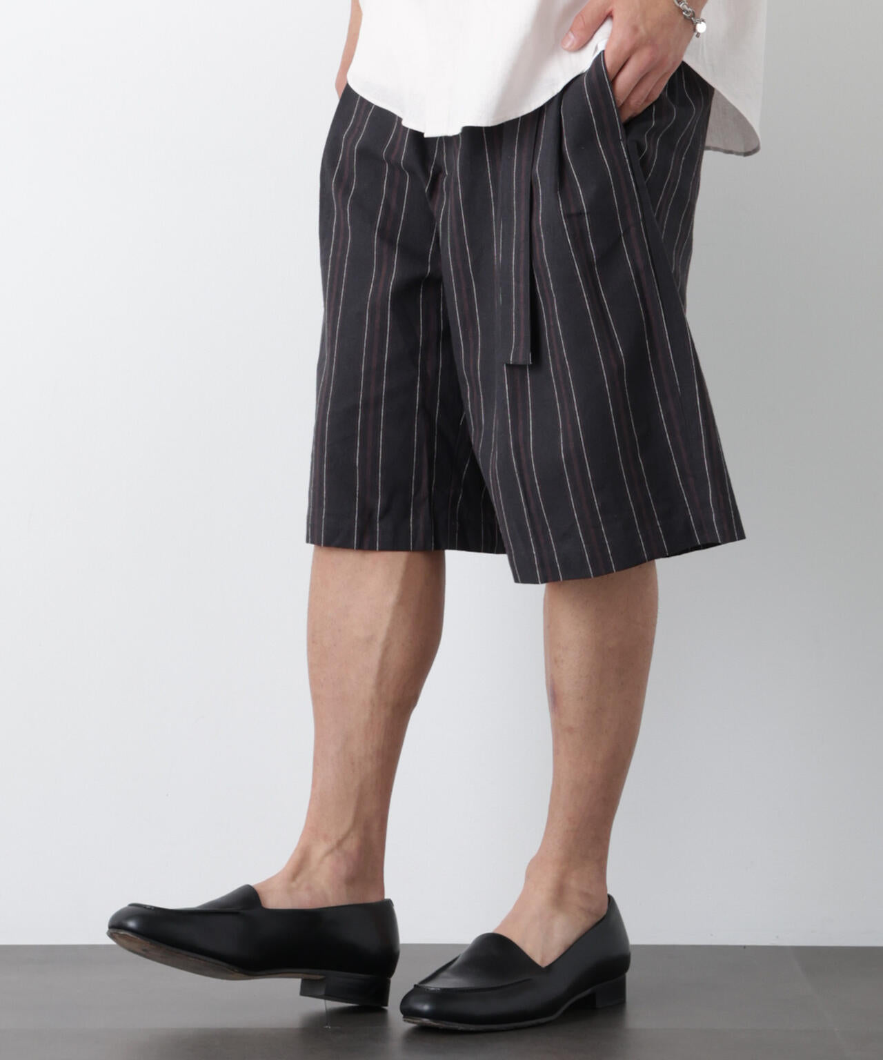 「FRENCH LINEN」 ベルテッドワイドショーツ 6686128201