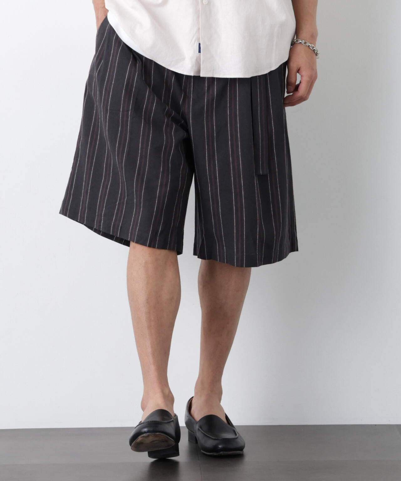 「FRENCH LINEN」 ベルテッドワイドショーツ 6686128201
