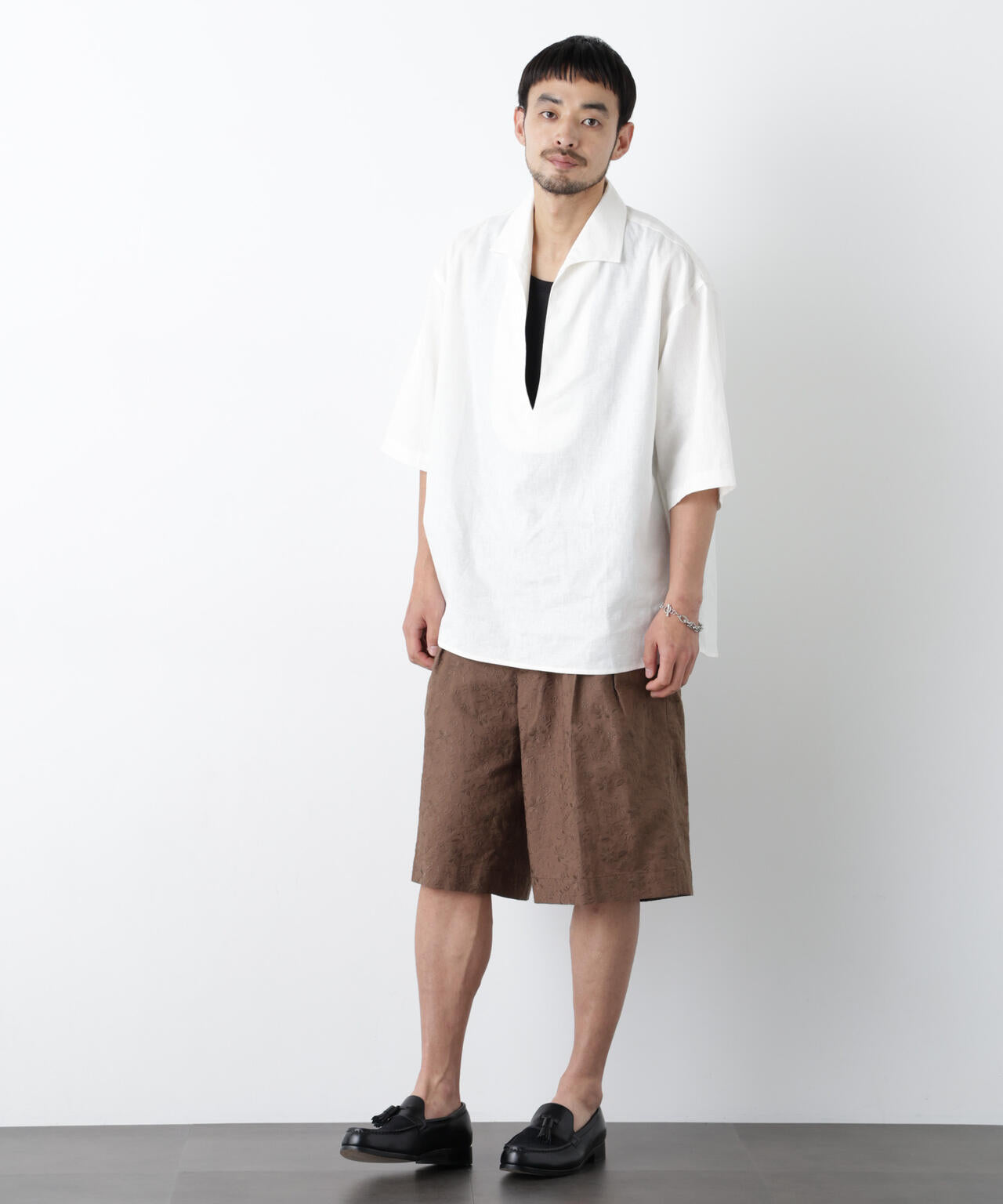 「OtoNANO」×masoret 総柄刺繍ショートパンツ(セットアップ可) 6686128203