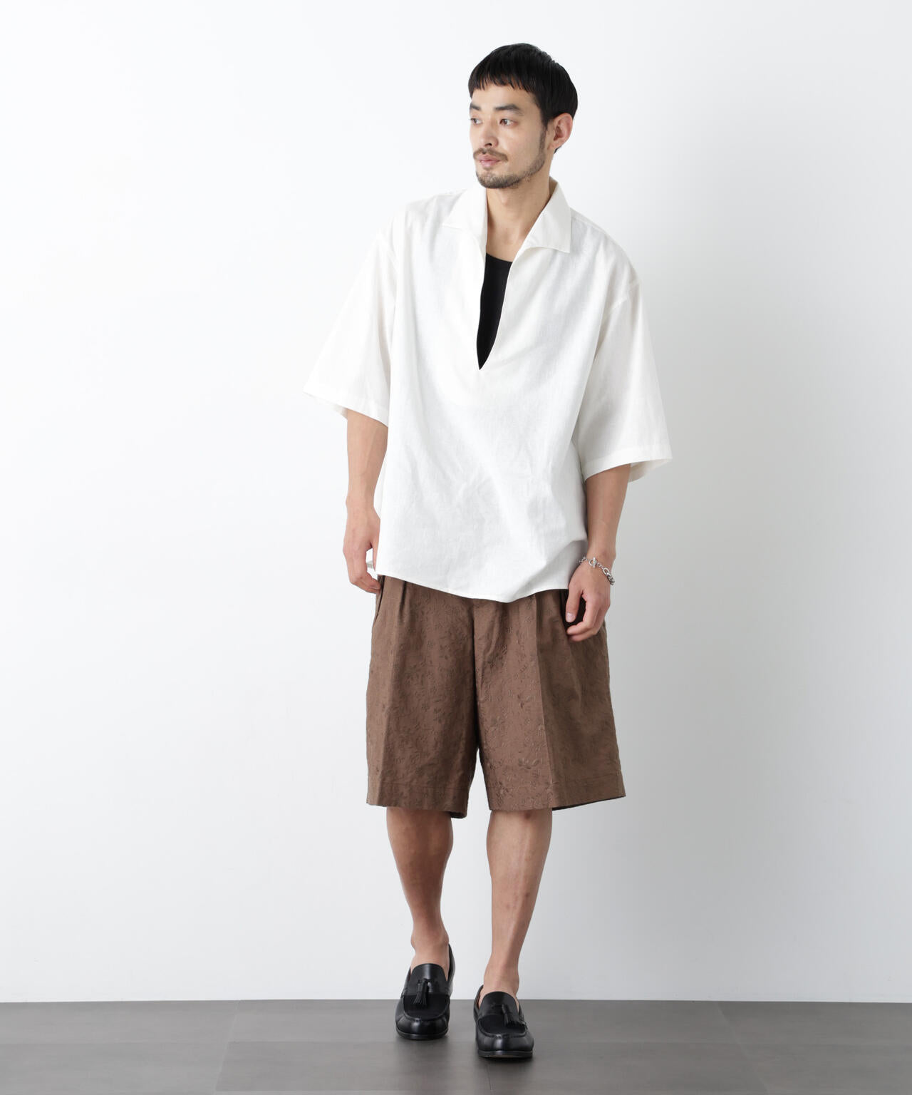 「OtoNANO」×masoret 総柄刺繍ショートパンツ(セットアップ可) 6686128203