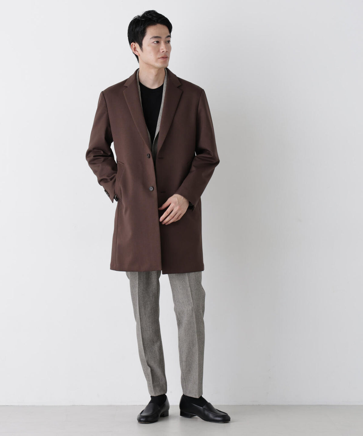 DOWN FABRIC チェスターフィールドコート 6686211207