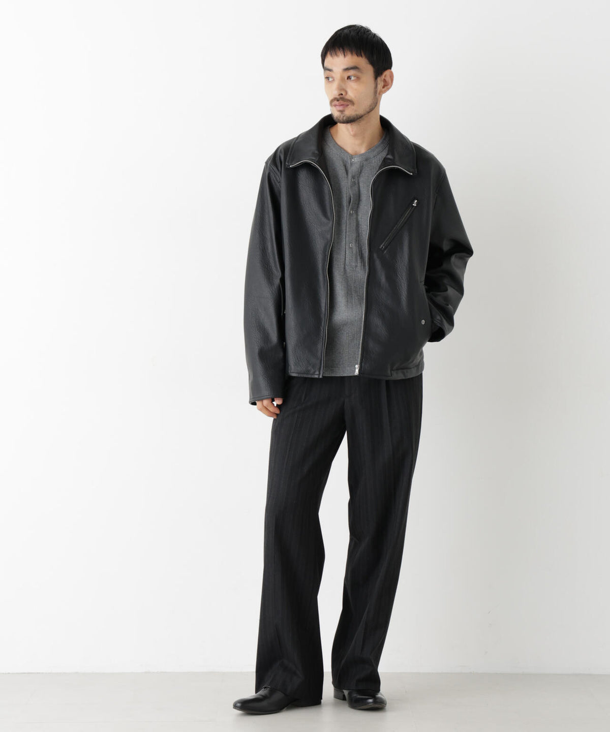 「SURPLUS」 フェイクレザーブルゾン 6686212208