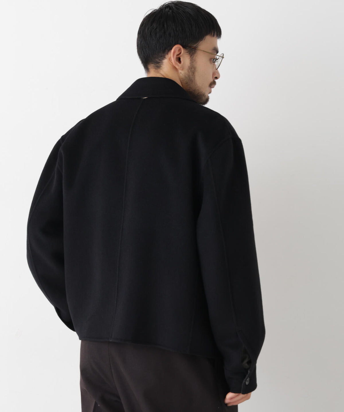 「ASSEMBLANC」 カシミヤブレンドリバーZIPブルゾン 6686212214