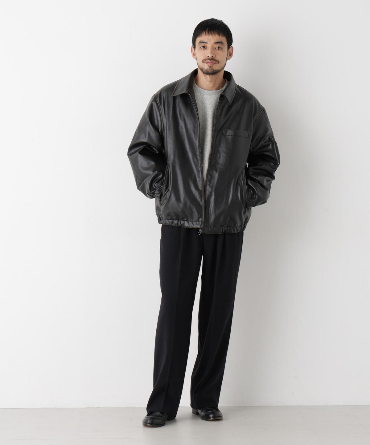 「SURPLUS」フェイクレザーフライトジャケット 6686212218