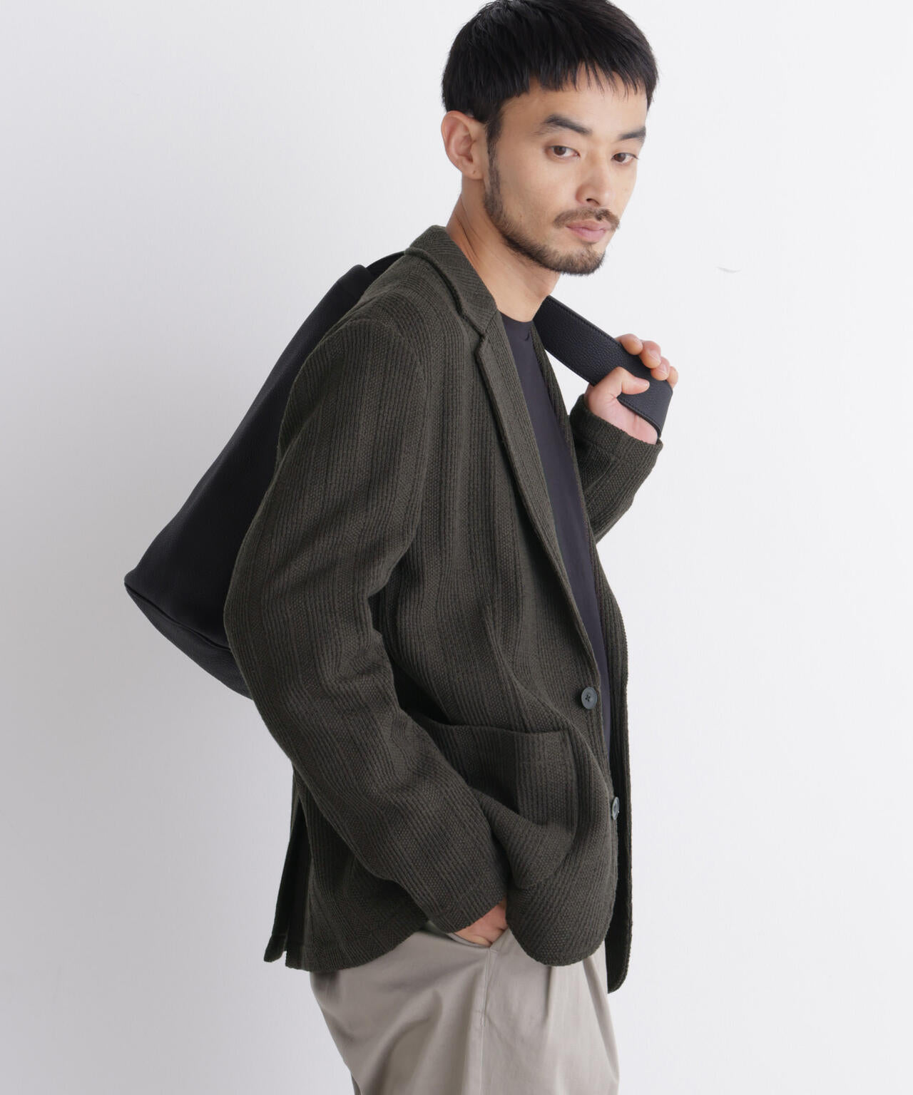 【大人気セットアップ】「DamerinoJacket」TEXBRID(R) リンクスストライプジャージージャケット 6686216202