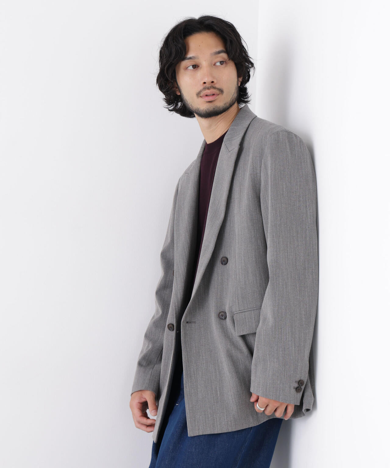 「DELEGANT」 ダブルブレストジャケット(セットアップ可) 6686216204