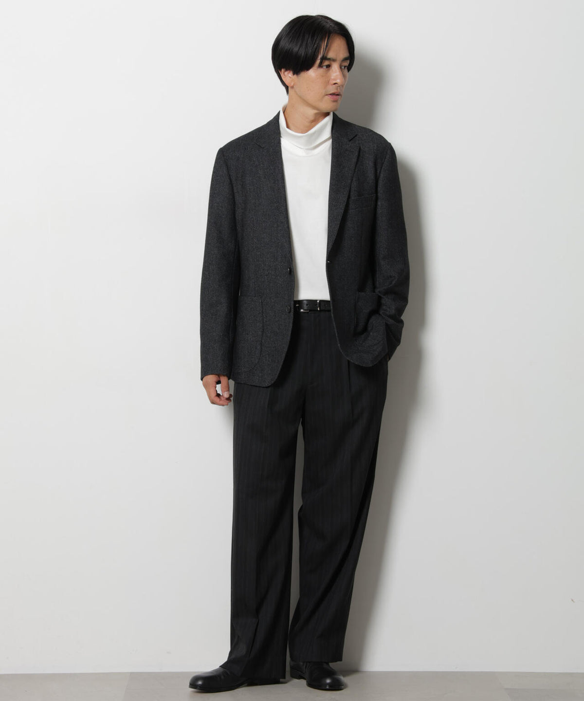 「DamerinoJacket」 カシミヤミックスウォッシャブルツイードジャケット 6686216205