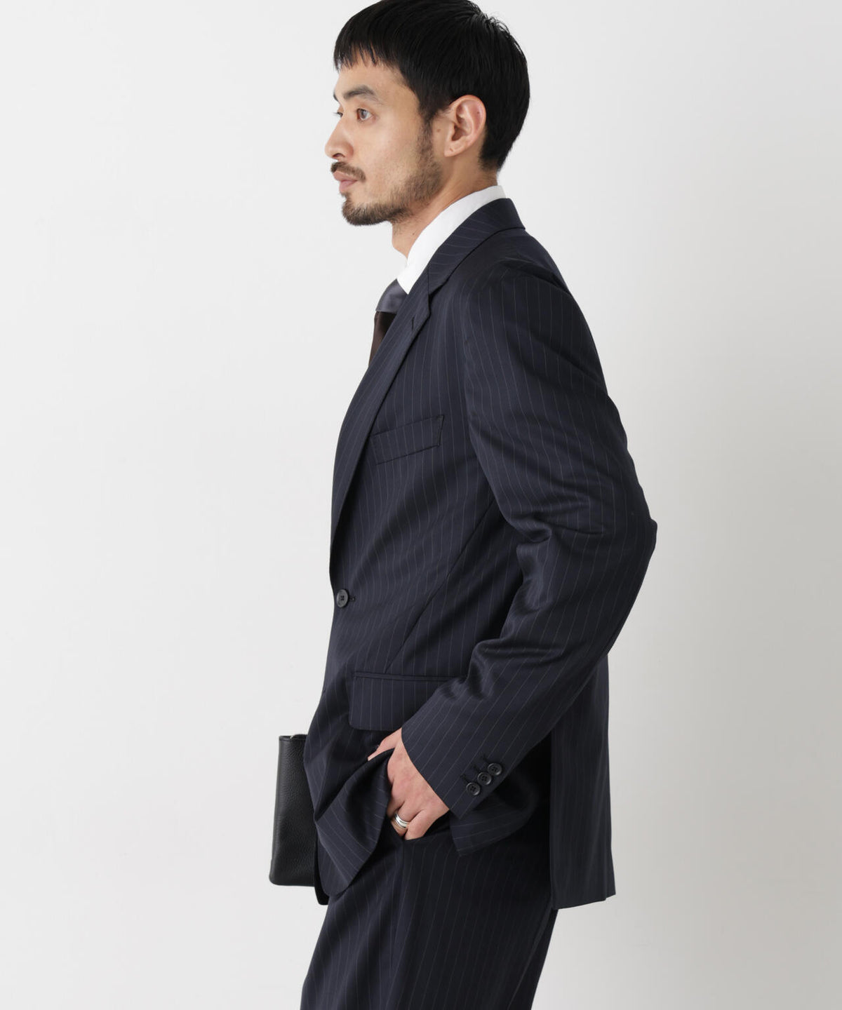 【形態安定】「DamerinoFormal」ウールPペンシルストライプJK/WASHABLE(セットアップ可) 6686217201