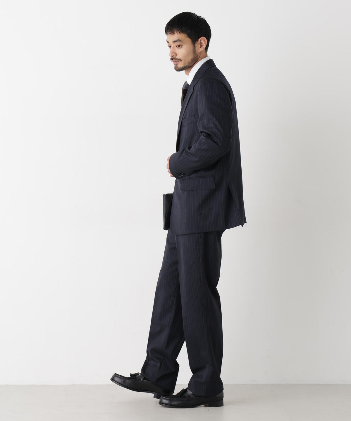 【形態安定】「DamerinoFormal」ウールPペンシルストライプJK/WASHABLE(セットアップ可) 6686217201