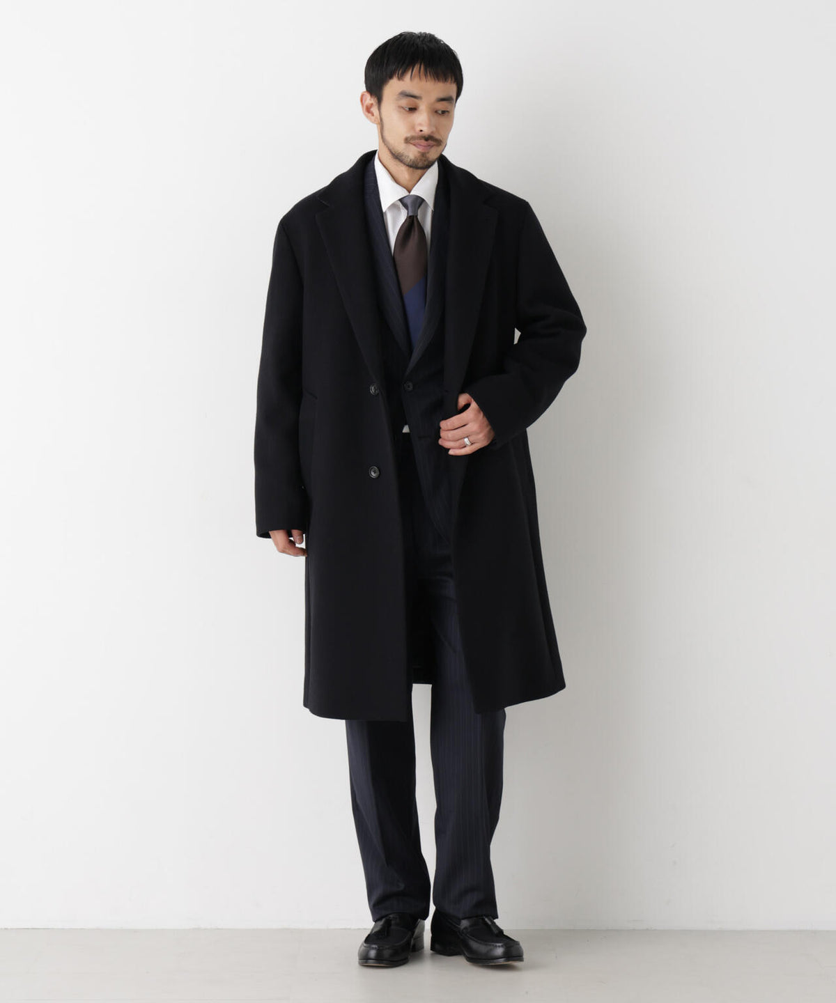 【形態安定】「DamerinoFormal」ウールPペンシルストライプJK/WASHABLE(セットアップ可) 6686217201