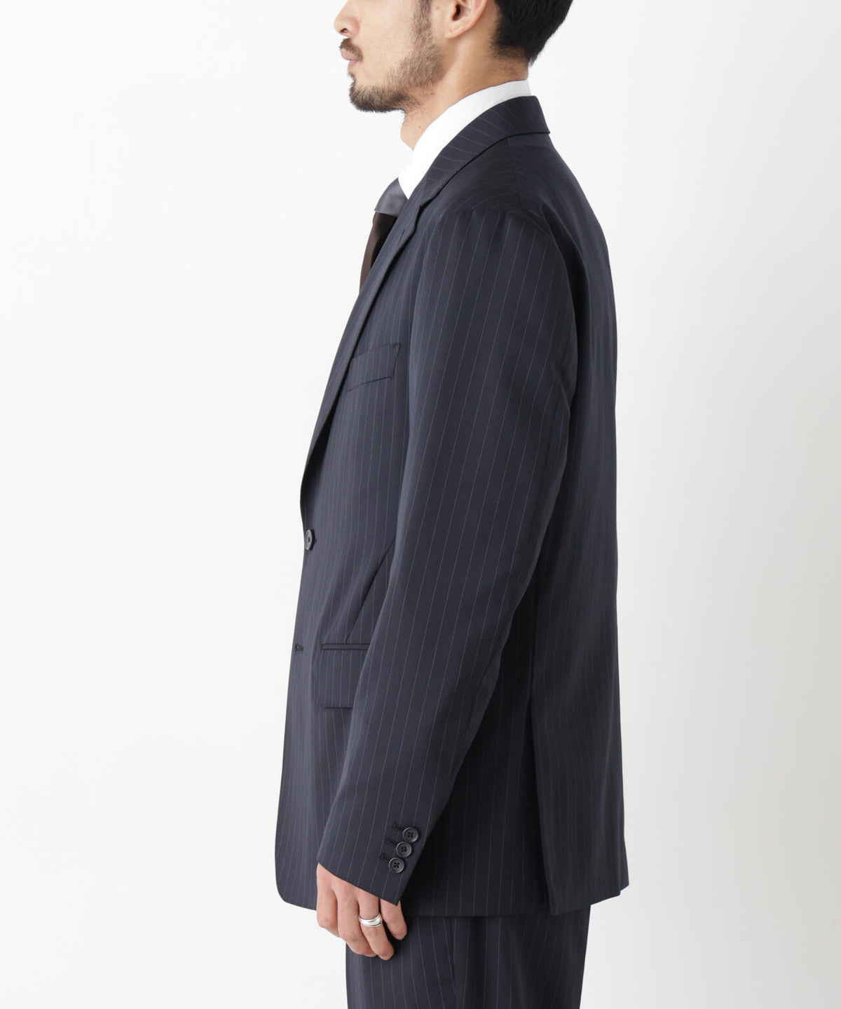 【形態安定】「DamerinoFormal」ウールPペンシルストライプJK/WASHABLE(セットアップ可) 6686217201