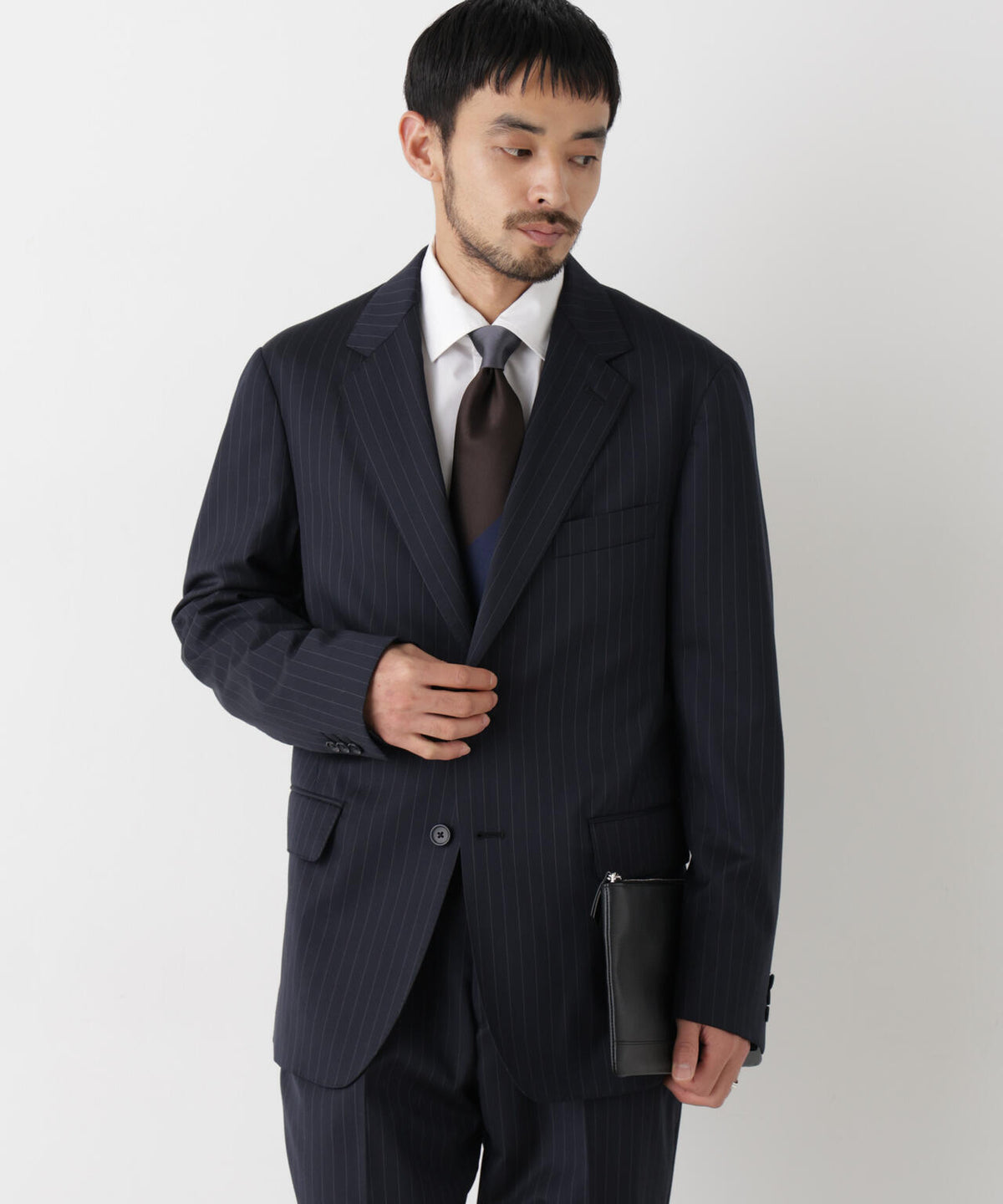 【形態安定】「DamerinoFormal」ウールPペンシルストライプJK/WASHABLE(セットアップ可) 6686217201