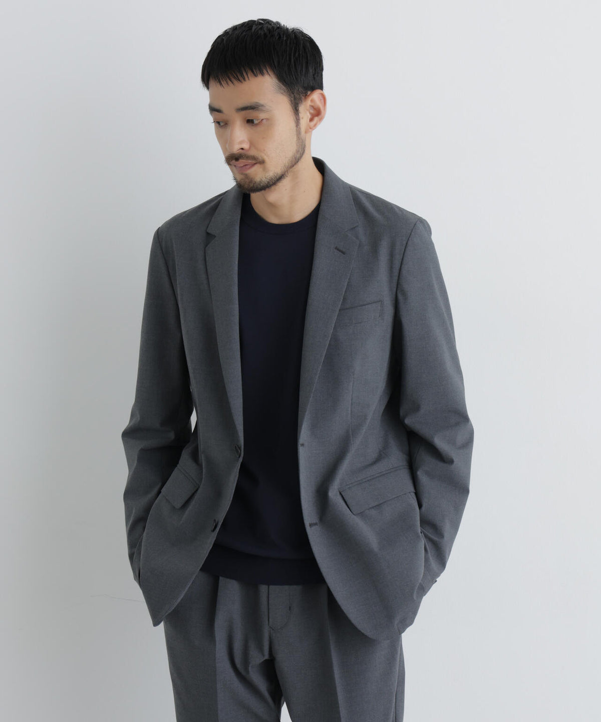 【ストレッチ/マシンウォッシャブル】「Damerino」ウールライクトロストレッチセットアップ/WASHABLE 6686218201