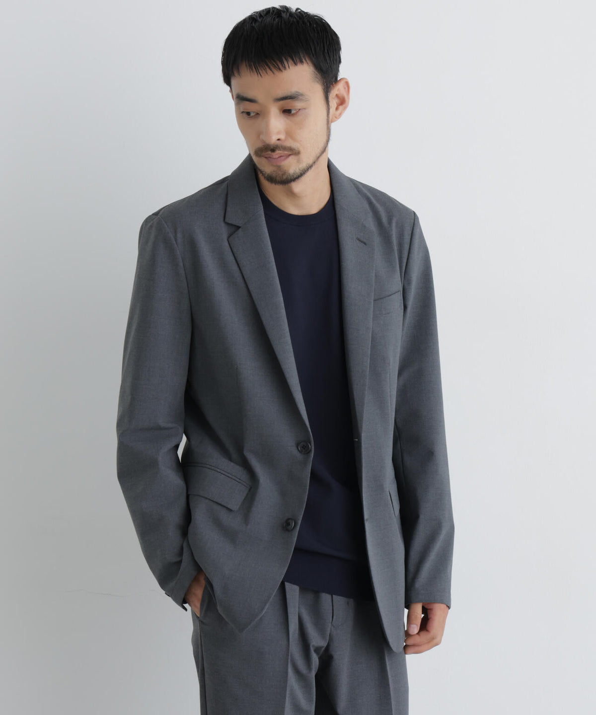 【ストレッチ/マシンウォッシャブル】「Damerino」ウールライクトロストレッチセットアップ/WASHABLE 6686218201