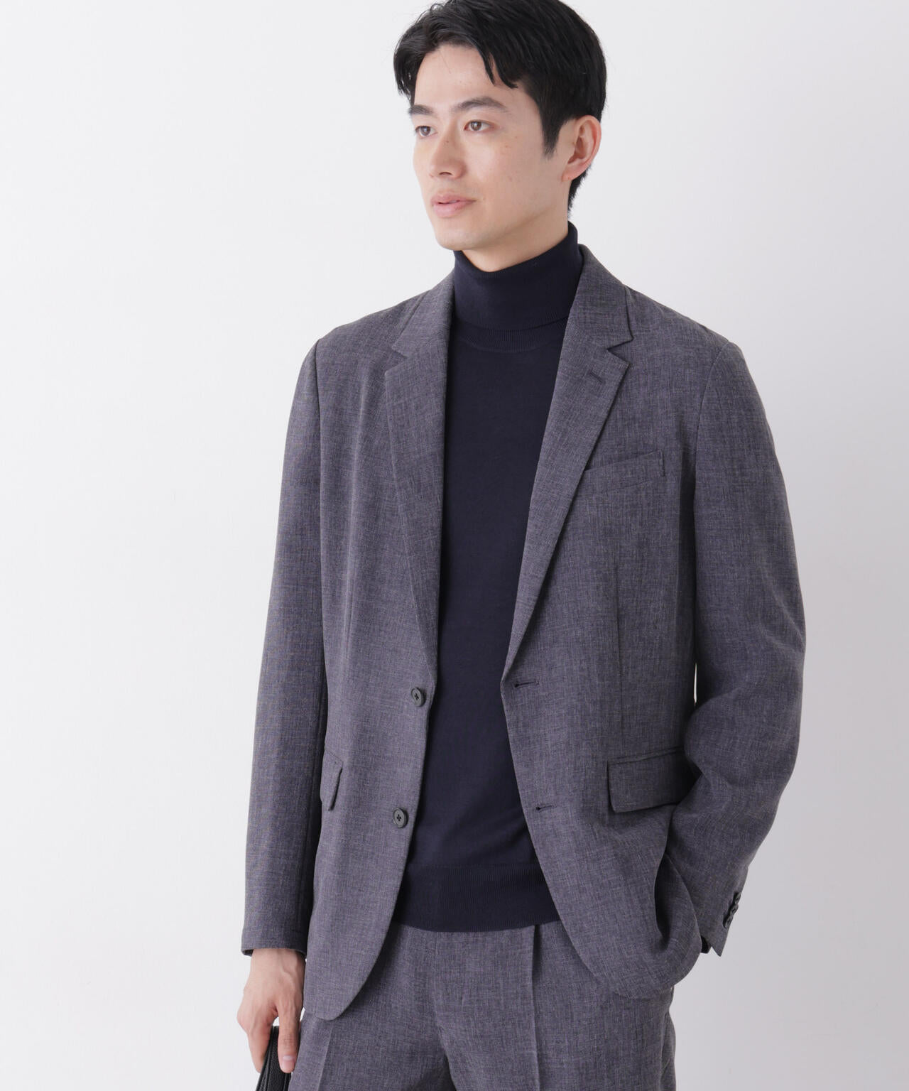 【大人気セットアップ】「Damerino」メランジエアシャークストレッチセットアップ/WASHABLE 6686218204