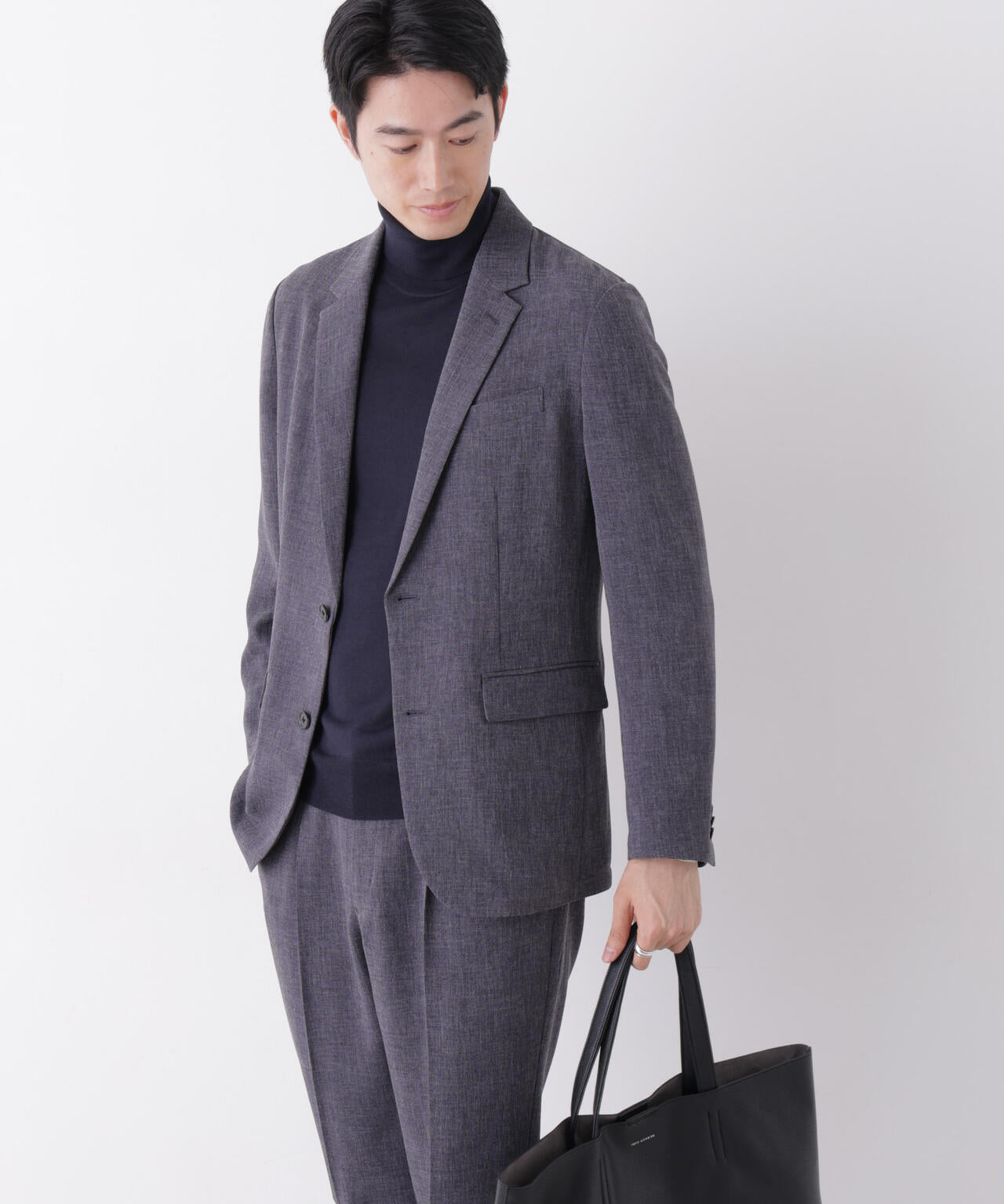 【大人気セットアップ】「Damerino」メランジエアシャークストレッチセットアップ/WASHABLE 6686218204