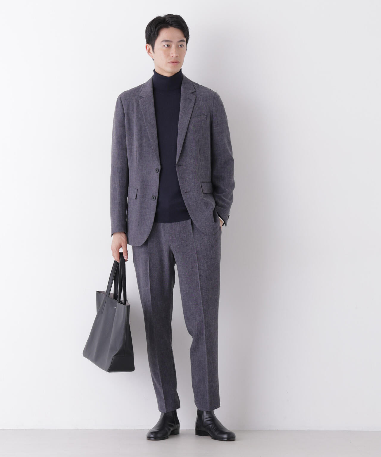 【大人気セットアップ】「Damerino」メランジエアシャークストレッチセットアップ/WASHABLE 6686218204