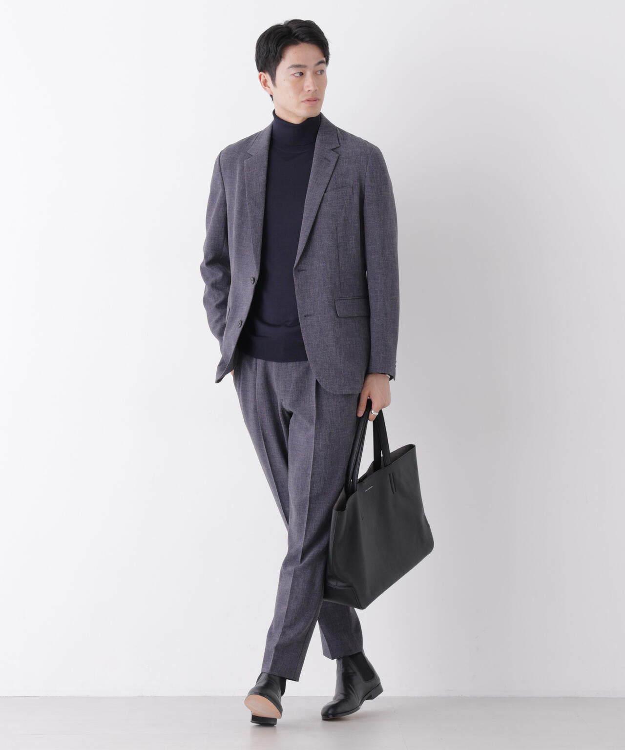 【大人気セットアップ】「Damerino」メランジエアシャークストレッチセットアップ/WASHABLE 6686218204