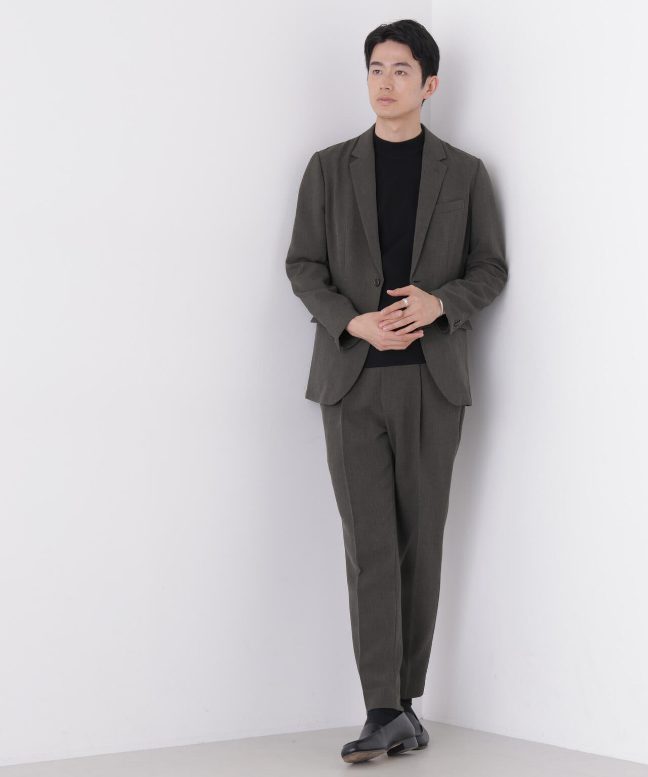 【大人気セットアップ】「Damerino」メランジエアシャークストレッチセットアップ/WASHABLE 6686218204