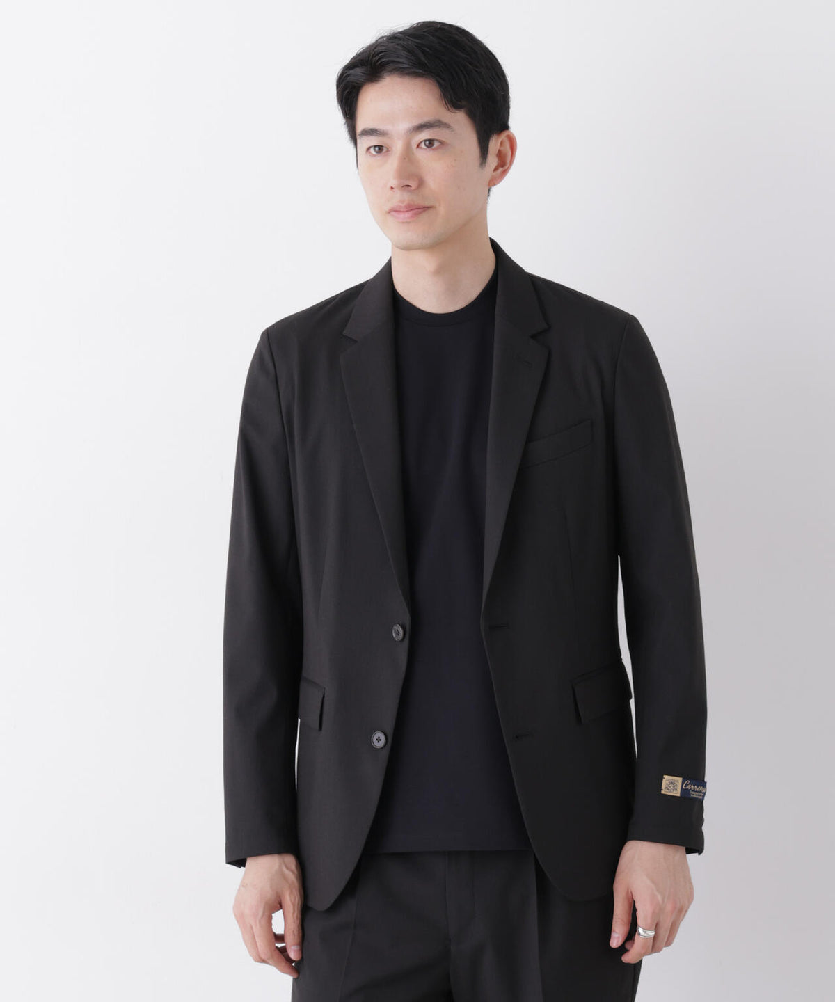 【形態安定】「Damerino」CARREMAN T/R ピンヘッドストレッチセットアップ 6686218205