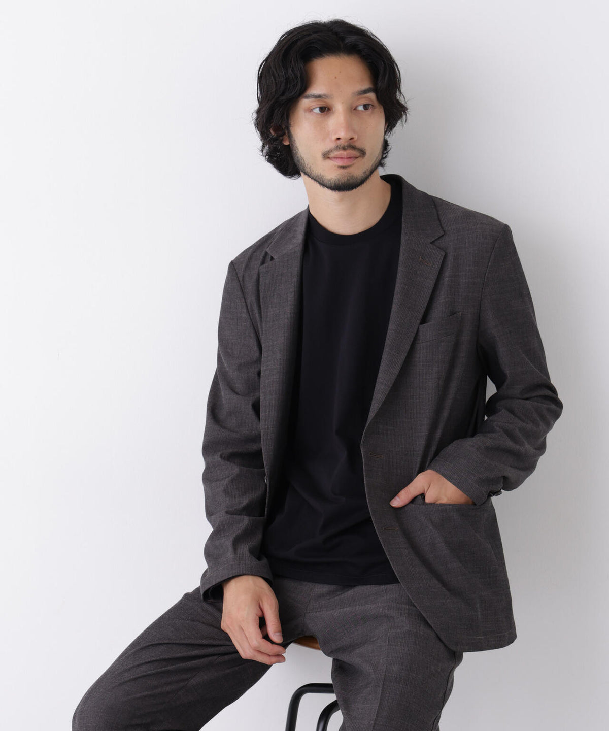 【オールシーズン対応可能】「Damerino」T/R パウダリー2WAYストレッチセットアップ 6686218207