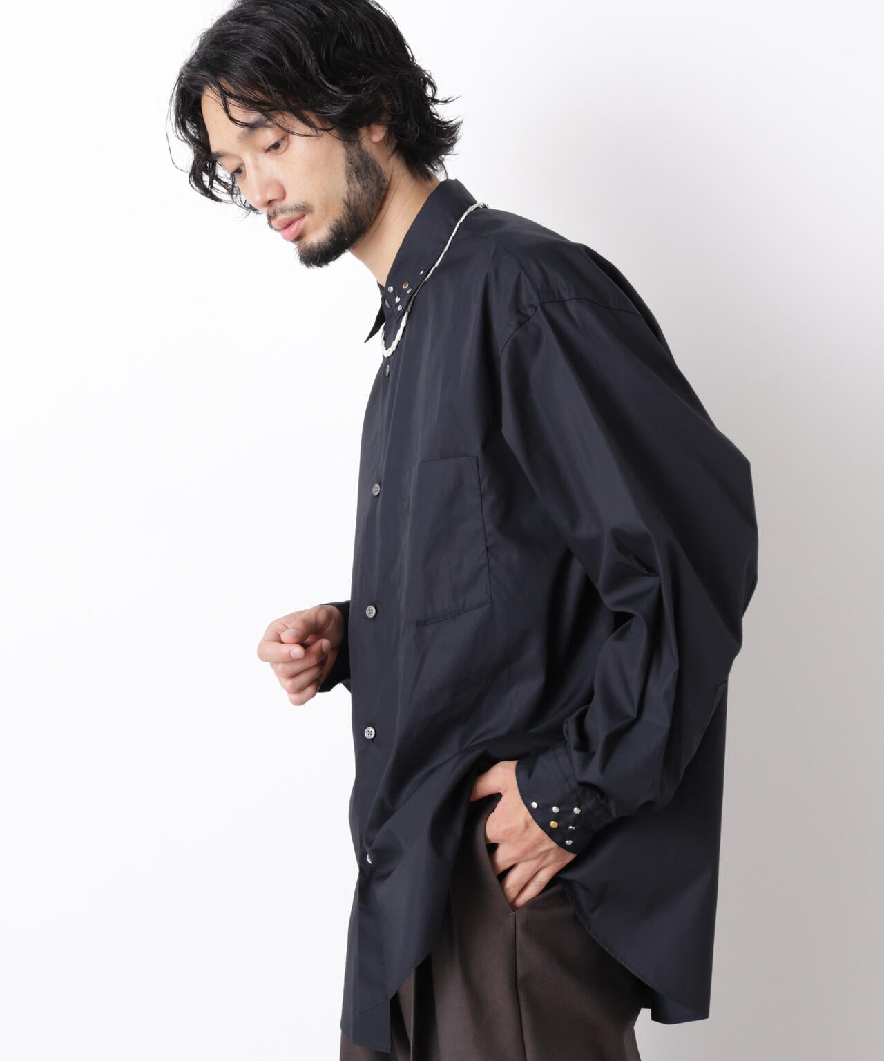 「ASSEMBLANC」 スタッズシャツ 6686220202