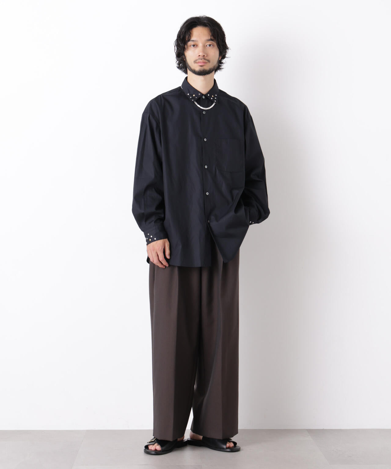 「ASSEMBLANC」 スタッズシャツ 6686220202