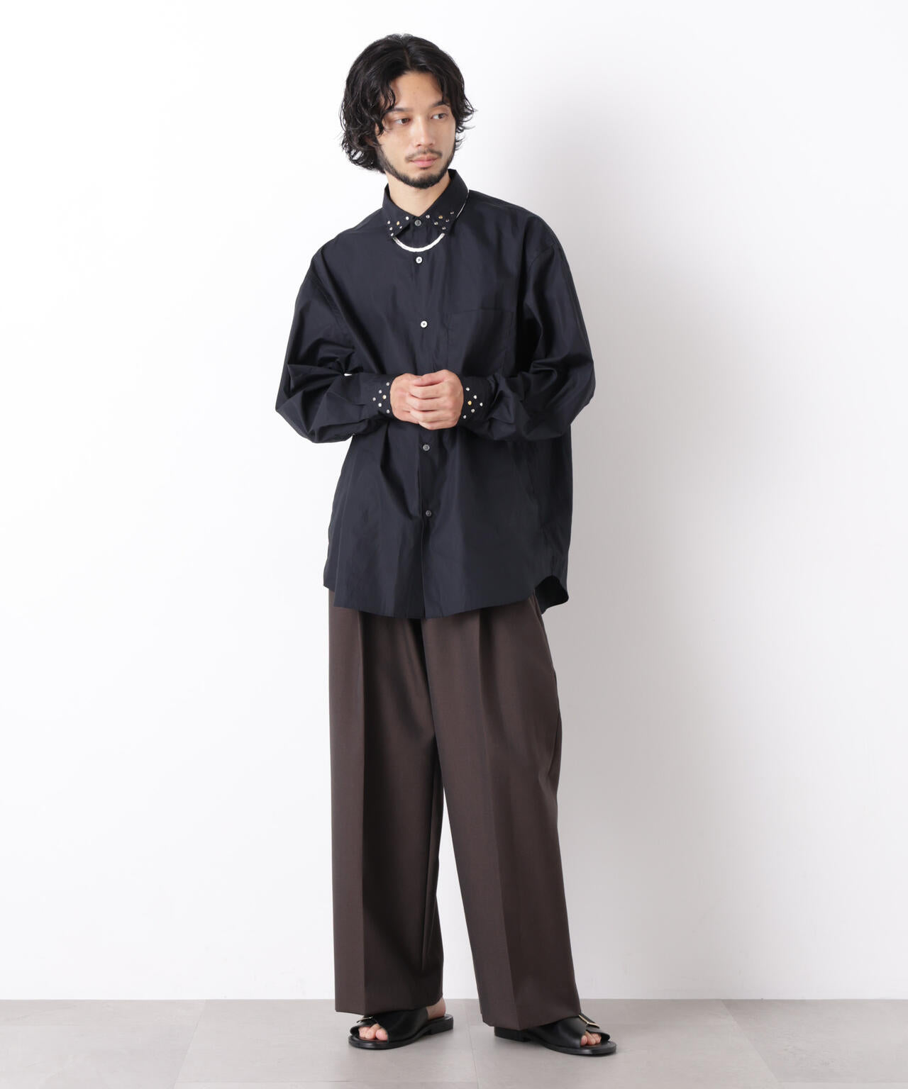 「ASSEMBLANC」 スタッズシャツ 6686220202
