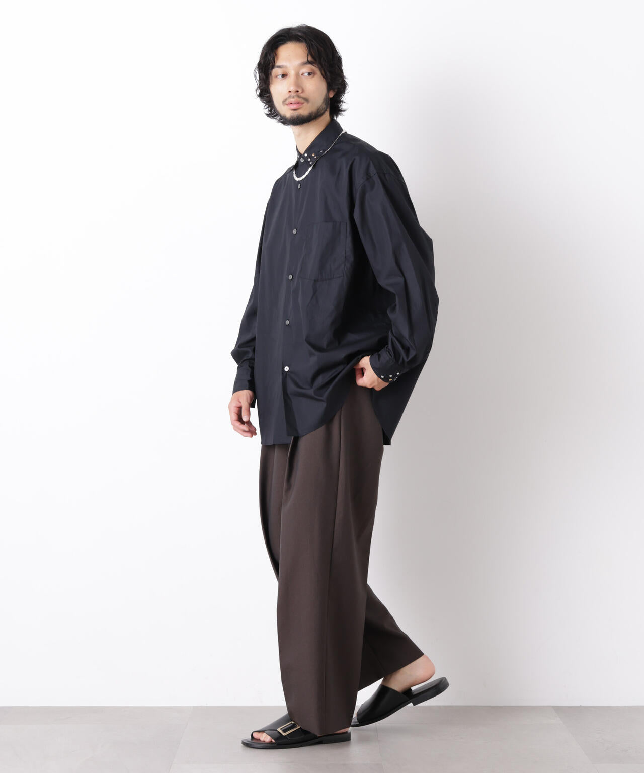 「ASSEMBLANC」 スタッズシャツ 6686220202