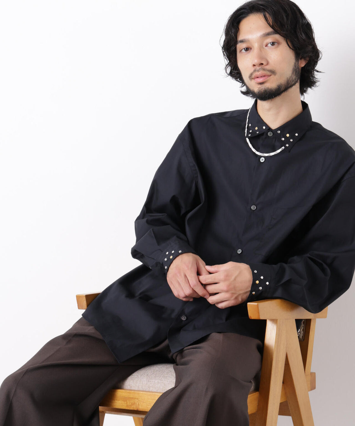 「ASSEMBLANC」 スタッズシャツ 6686220202