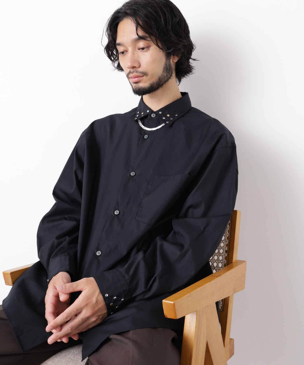 「ASSEMBLANC」 スタッズシャツ 6686220202