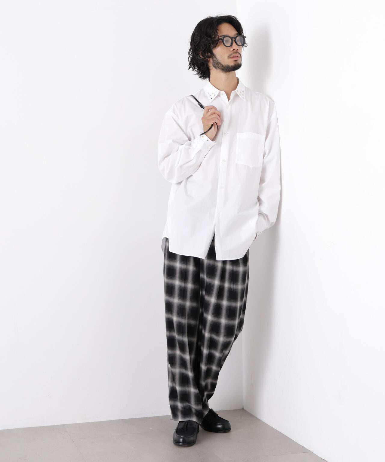 「ASSEMBLANC」 スタッズシャツ 6686220202