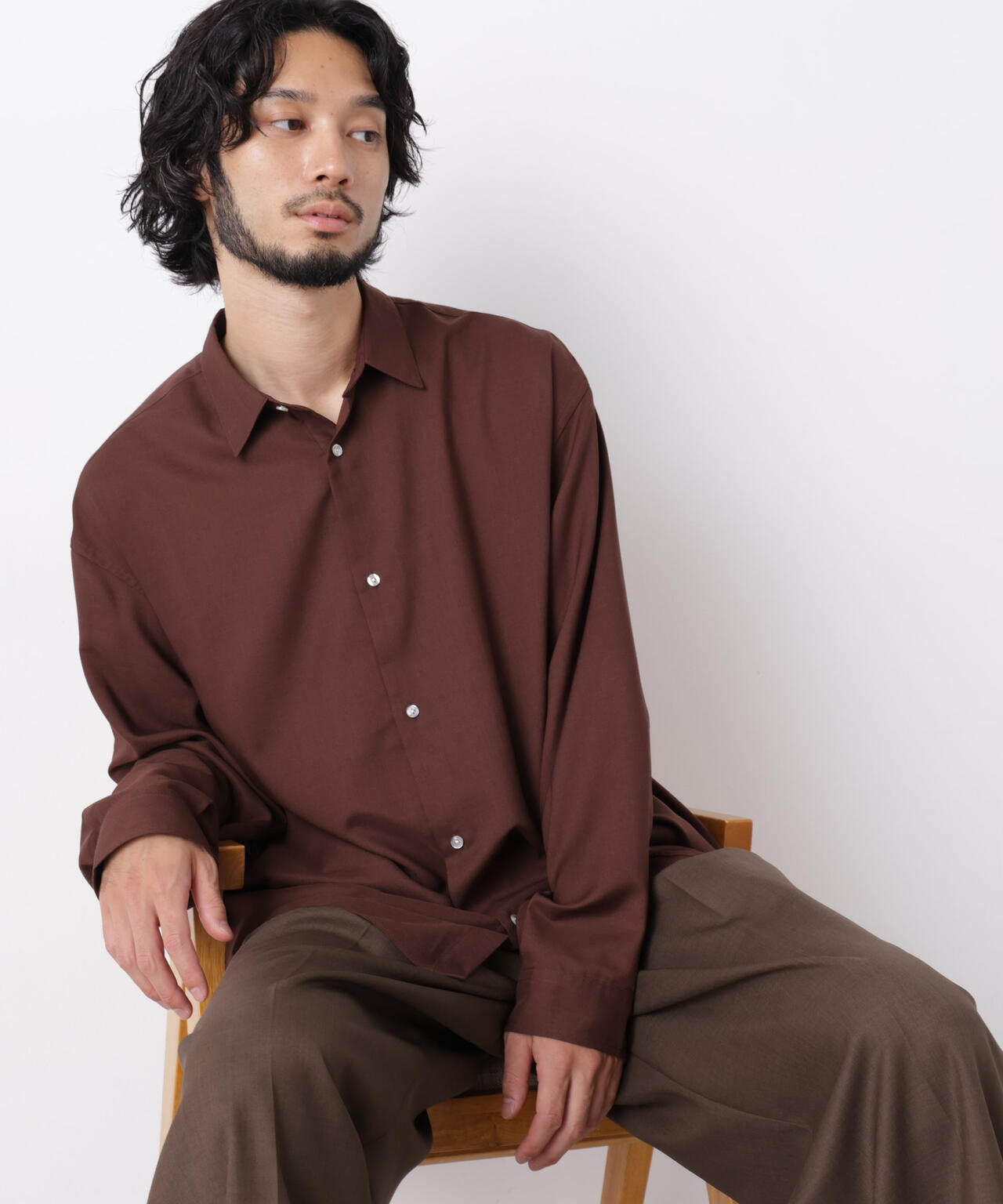 「OtoNANO」LIM-BRESS ワイドシャツ 長袖 6686220207
