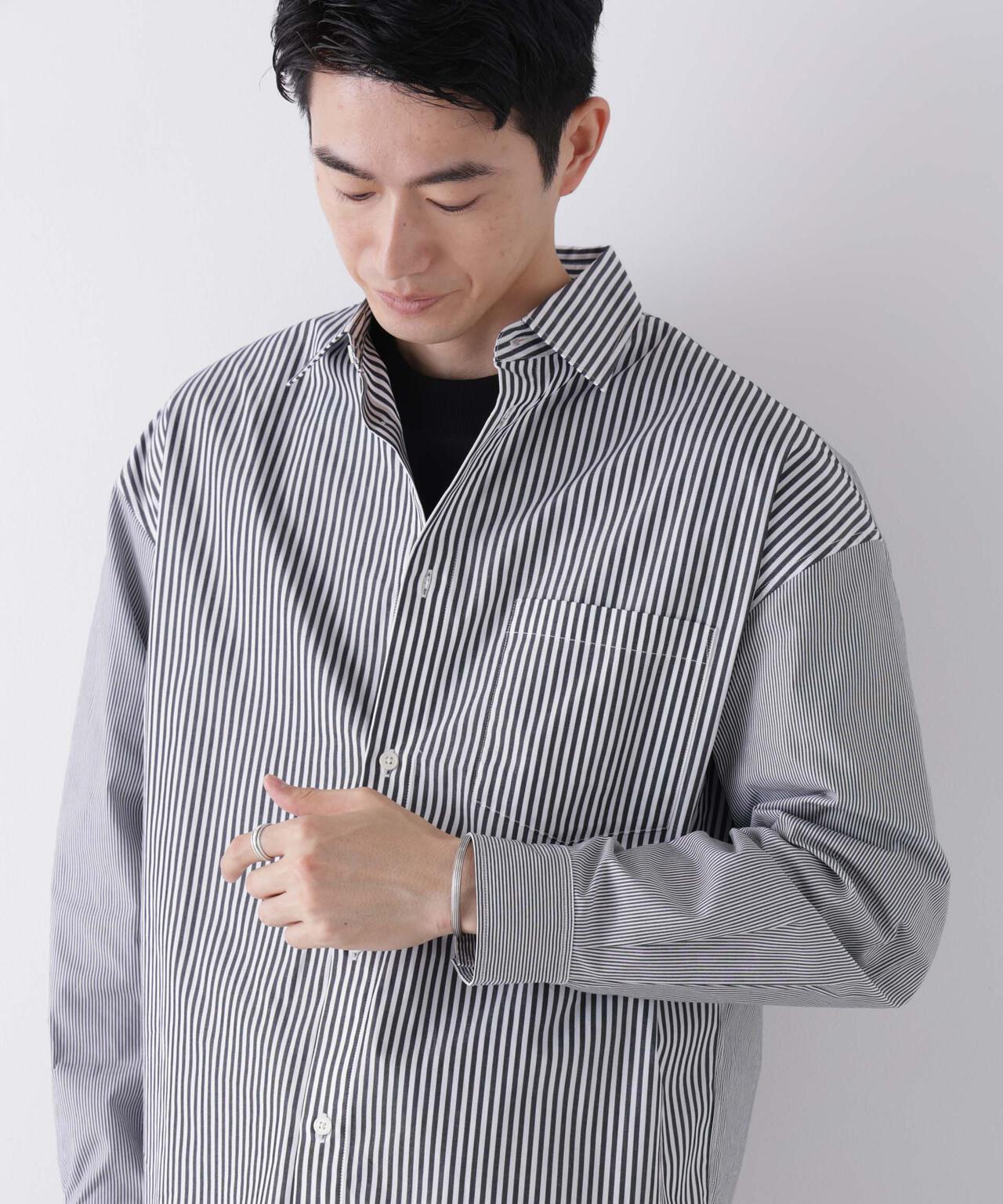 「James Fabric」 ボクシークロップドシャツブルゾン 6686220210